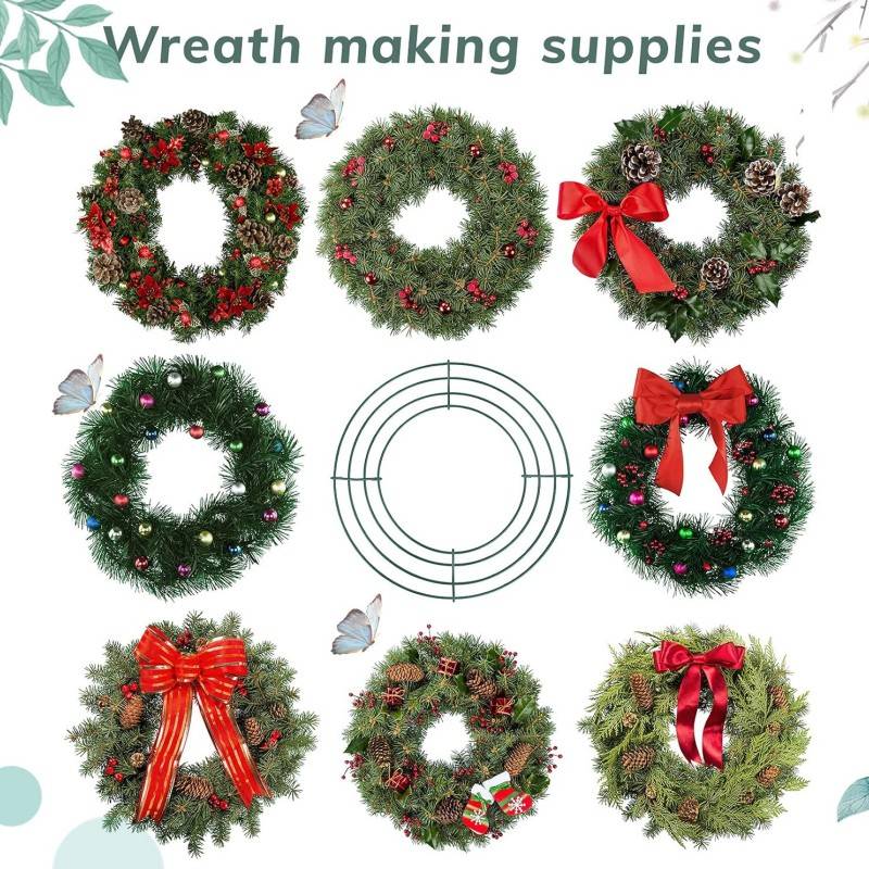 Wire Wreath Frame Green Wreath Form Wreath Rings For Diy - Temu